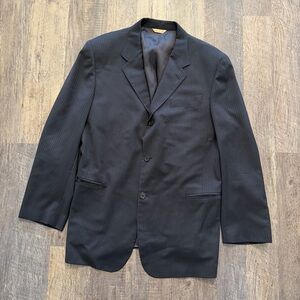 Donna Karan Men's Black Pinstripe Suit Jacket